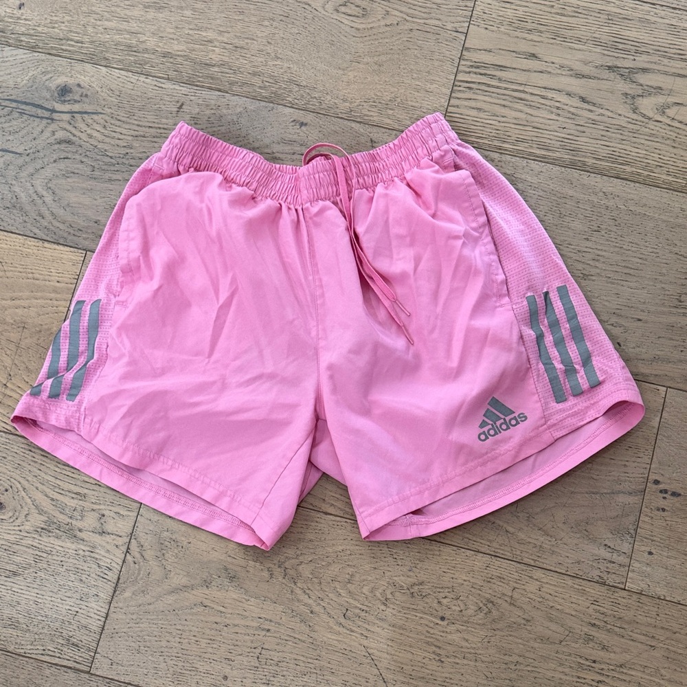 Adidas Pink Training Shorts with Gray Accents